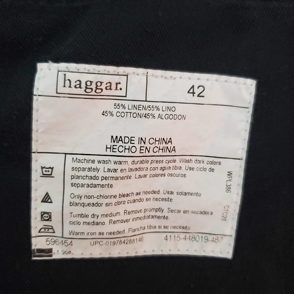 haggar Linen black shorts size 42 - Picture 3 of 5